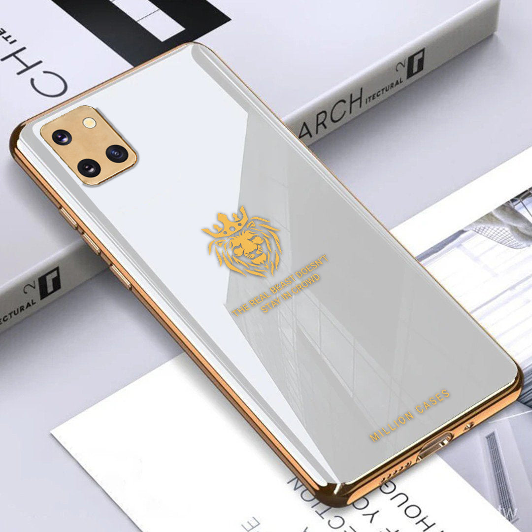 Galaxy Series Lion Pattern Electroplating Glass Case