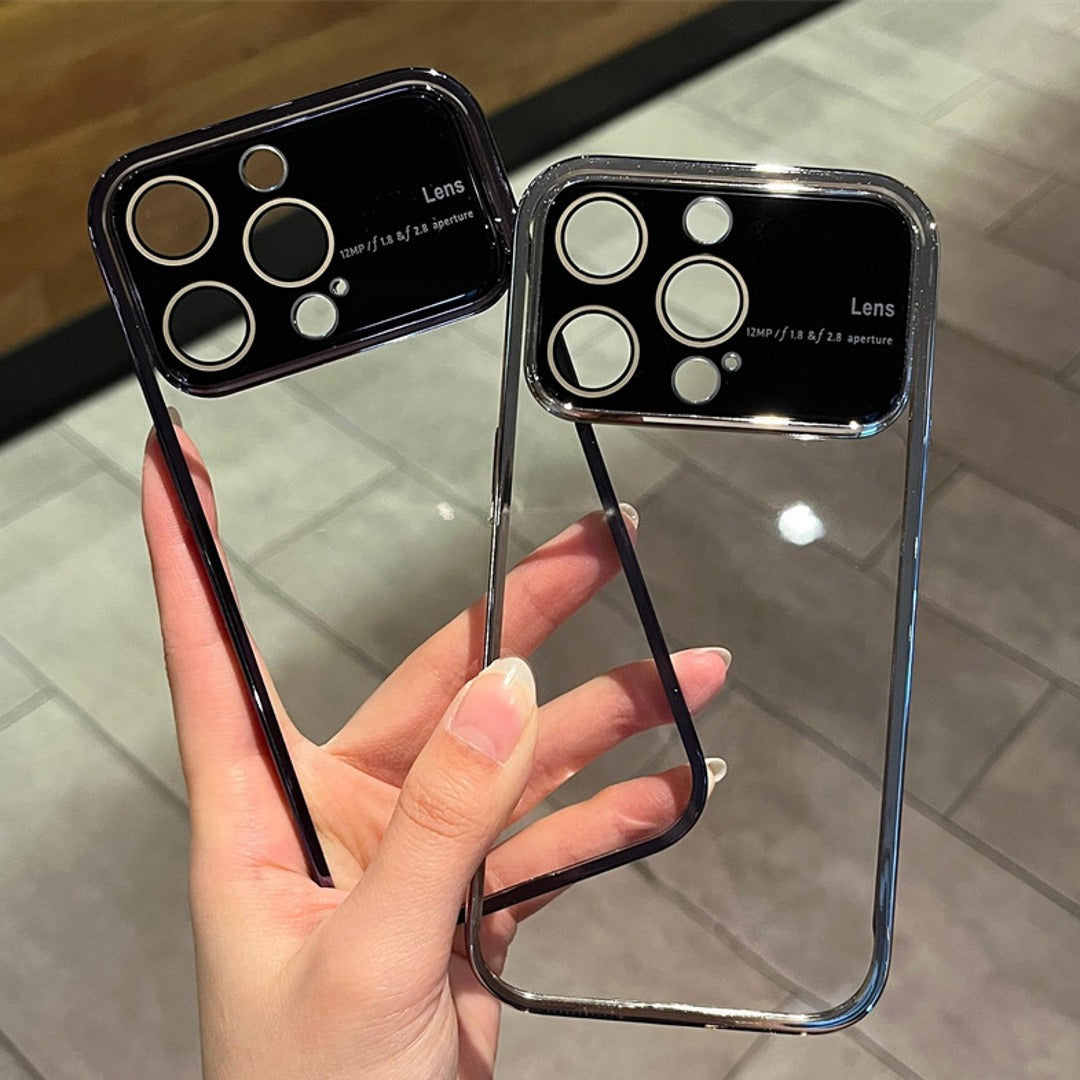 Luxury Plating Transparent Window Lens Case - iPhone