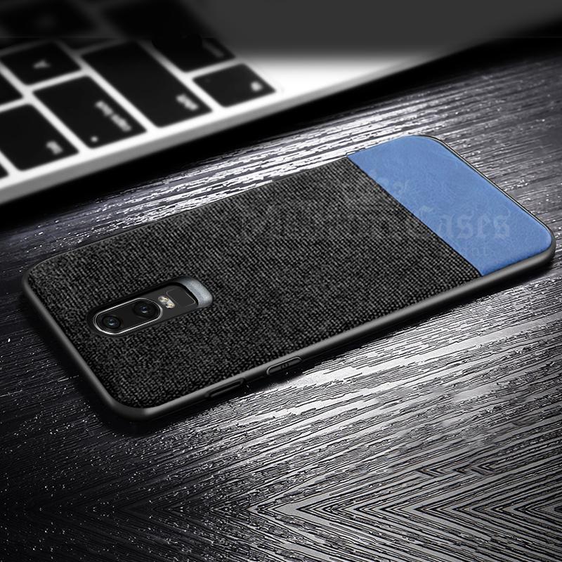 OnePlus 6 Two-tone Leather Textured Matte Case