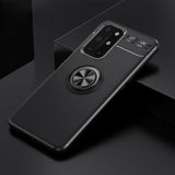 OnePlus 9  (3 in 1 Combo)Metallic Finger Ring Holder Matte Case + Tempered + Camera Lens Protector
