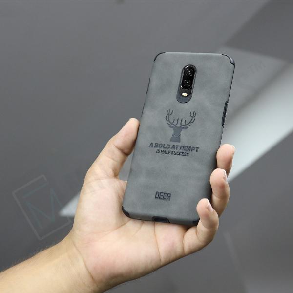 OnePlus 6T Shockproof Deer Leather Texture Case