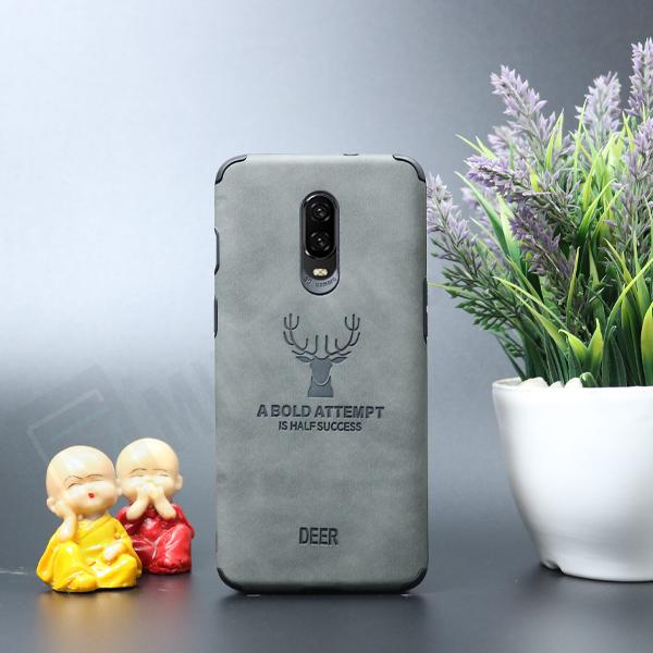 OnePlus 6T Shockproof Deer Leather Texture Case