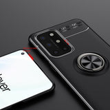 OnePlus 9  (3 in 1 Combo)Metallic Finger Ring Holder Matte Case + Tempered + Camera Lens Protector