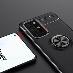 OnePlus 9  (3 in 1 Combo)Metallic Finger Ring Holder Matte Case + Tempered + Camera Lens Protector