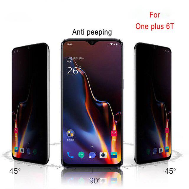 OnePlus 6T Privacy Tempered Glass Screen Protector [Anti-Spy Glass]