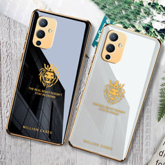 OnePlus 9 Lion Pattern Electroplating Glass Case