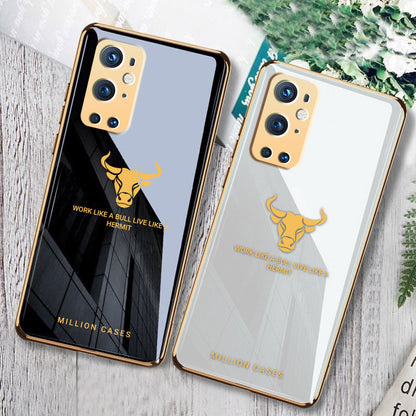 OnePlus 8 Series Bull Pattern Electroplating Glass Case