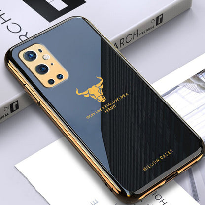 OnePlus 8 Series Bull Pattern Electroplating Glass Case