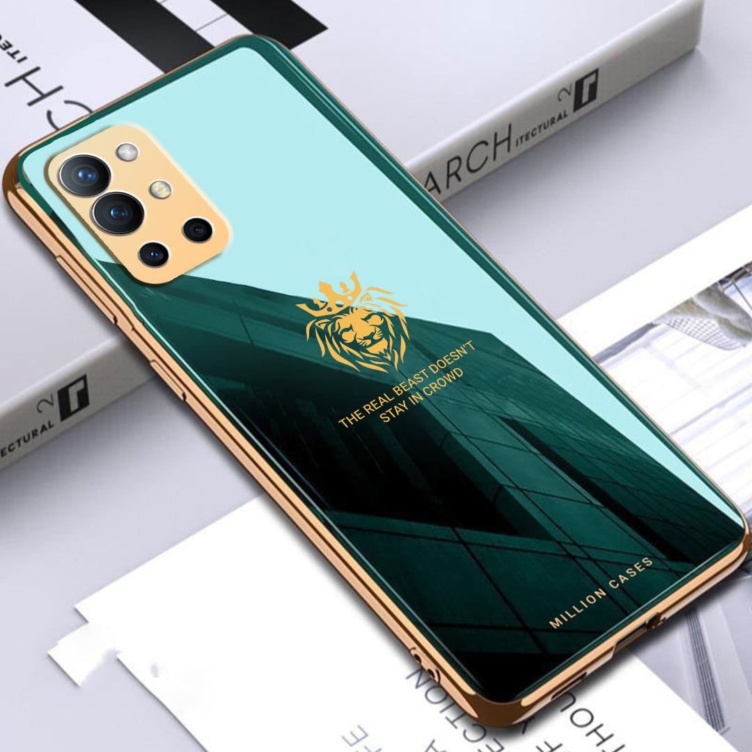 OnePlus 8 Series Lion Pattern Electroplating Glass Case