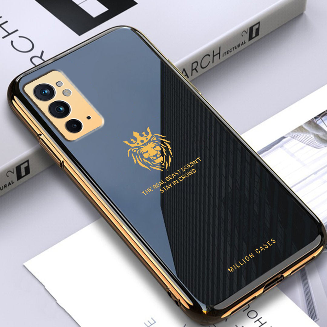 OnePlus Series Electroplating Lion Pattern Glass Case