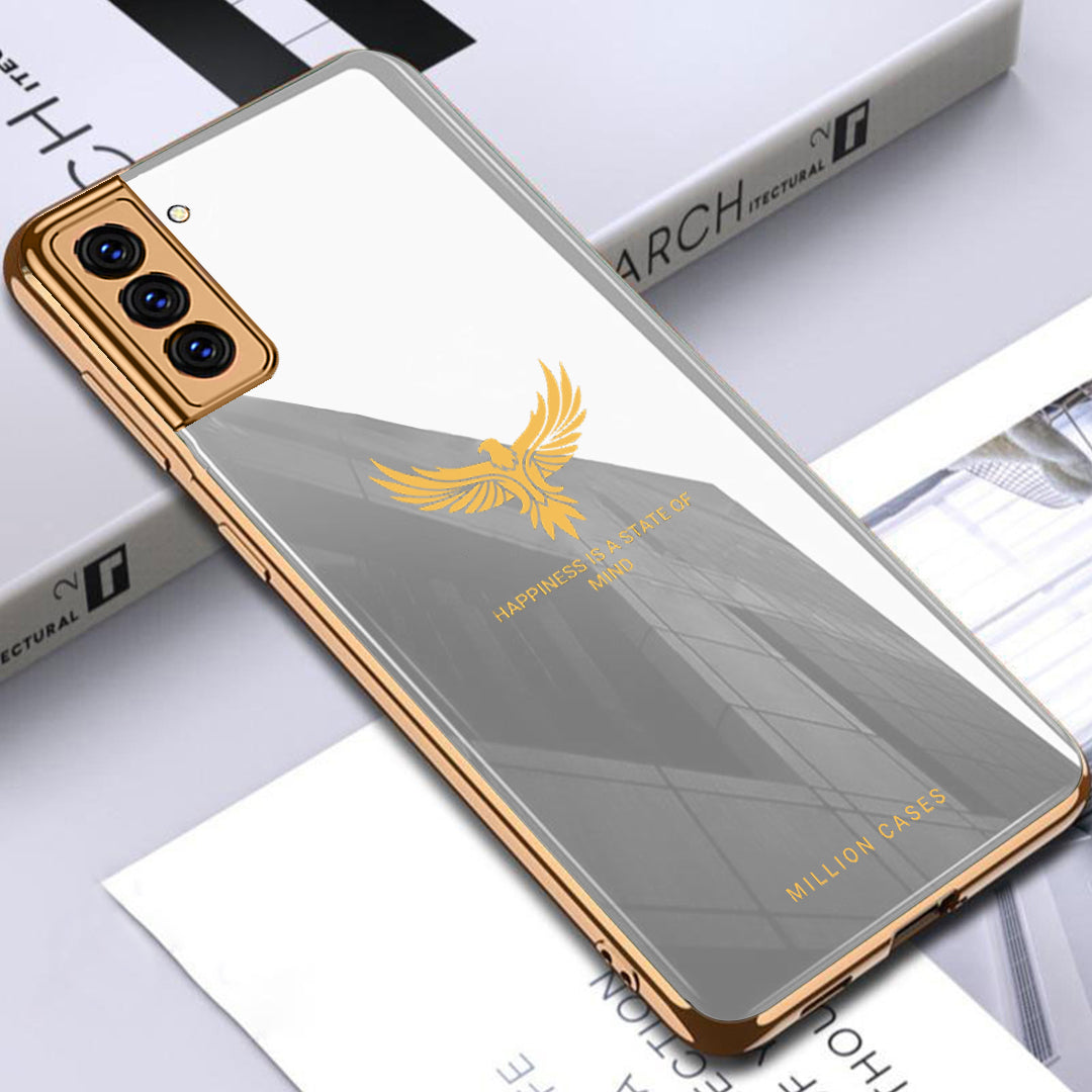 Eagle Pattern Electroplating Glass Case - Samsung