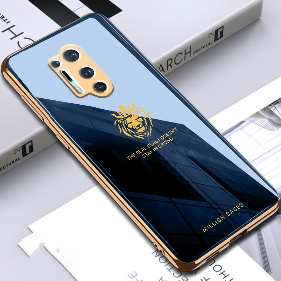 OnePlus Series Electroplating Lion Pattern Glass Case