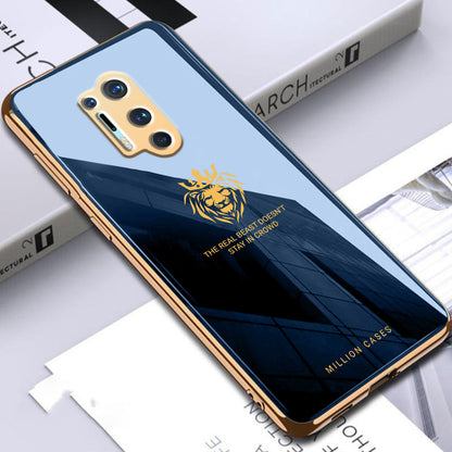 OnePlus Series Electroplating Lion Pattern Glass Case