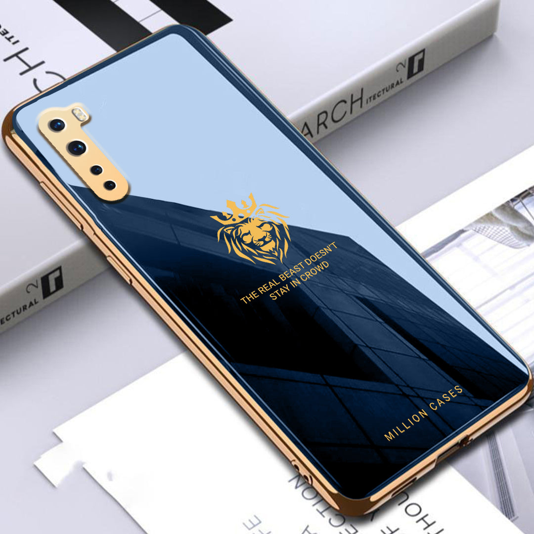 OnePlus Series Lion Pattern Electroplating Glass Case