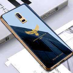 OnePlus 6 Eagle Pattern Electroplating Glass Case