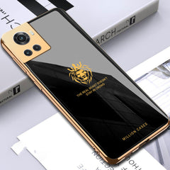 OnePlus 10R Lion Pattern Electroplating Glass Case