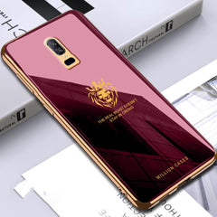 OnePlus 6 Lion Pattern Electroplating Glass Case