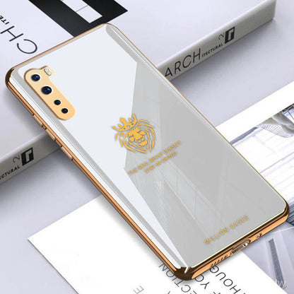 OnePlus Series Lion Pattern Electroplating Glass Case