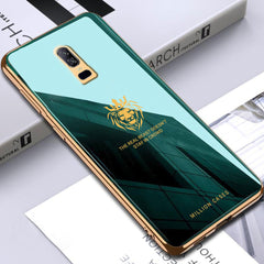 OnePlus 6 Lion Pattern Electroplating Glass Case