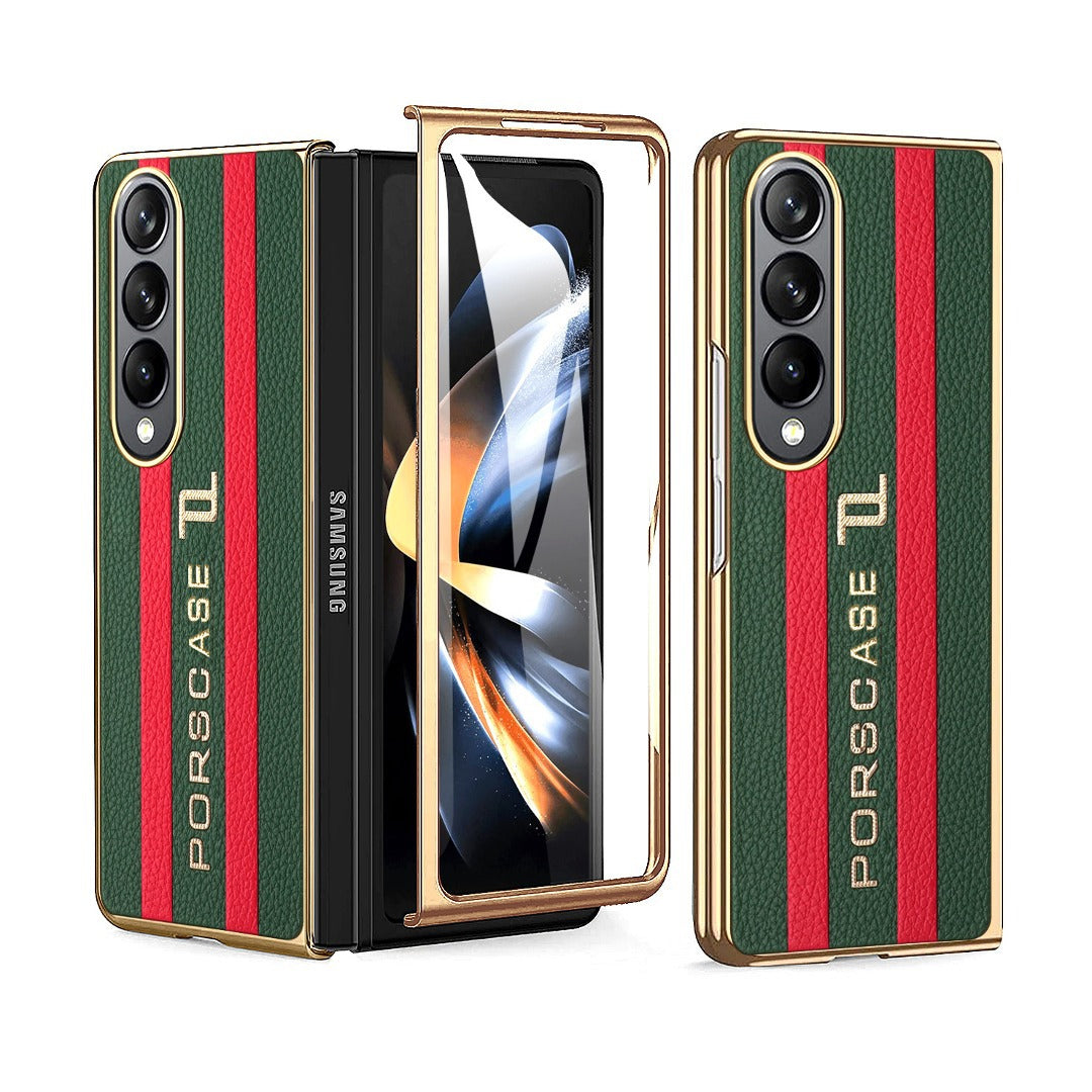 Galaxy Z Fold4 Porscase Logo Stripe Fusion Pattern Case