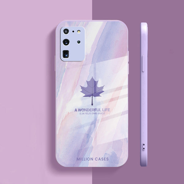 Galaxy S20 Ultra Watercolor Mapple Leaf Glass Case