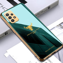 Galaxy A52 Bull Pattern Electroplating Glass Case