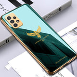 Galaxy A52 Eagle Pattern Electroplating Glass Case