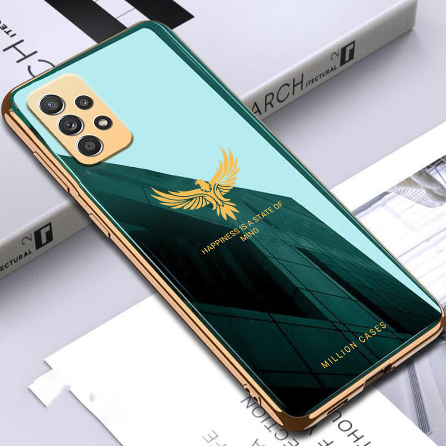 Galaxy A52 Eagle Pattern Electroplating Glass Case