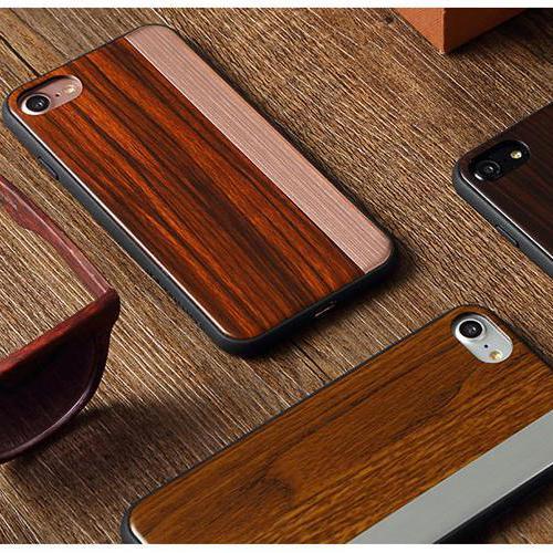 iPhone 7 Straight Pattern Wooden TPU Series Case