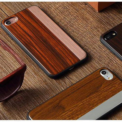 iPhone 8 Plus Straight Pattern Wooden TPU Series Case