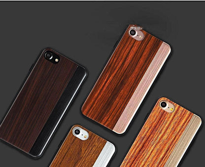 iPhone 8 Straight Pattern Wooden TPU Series Case