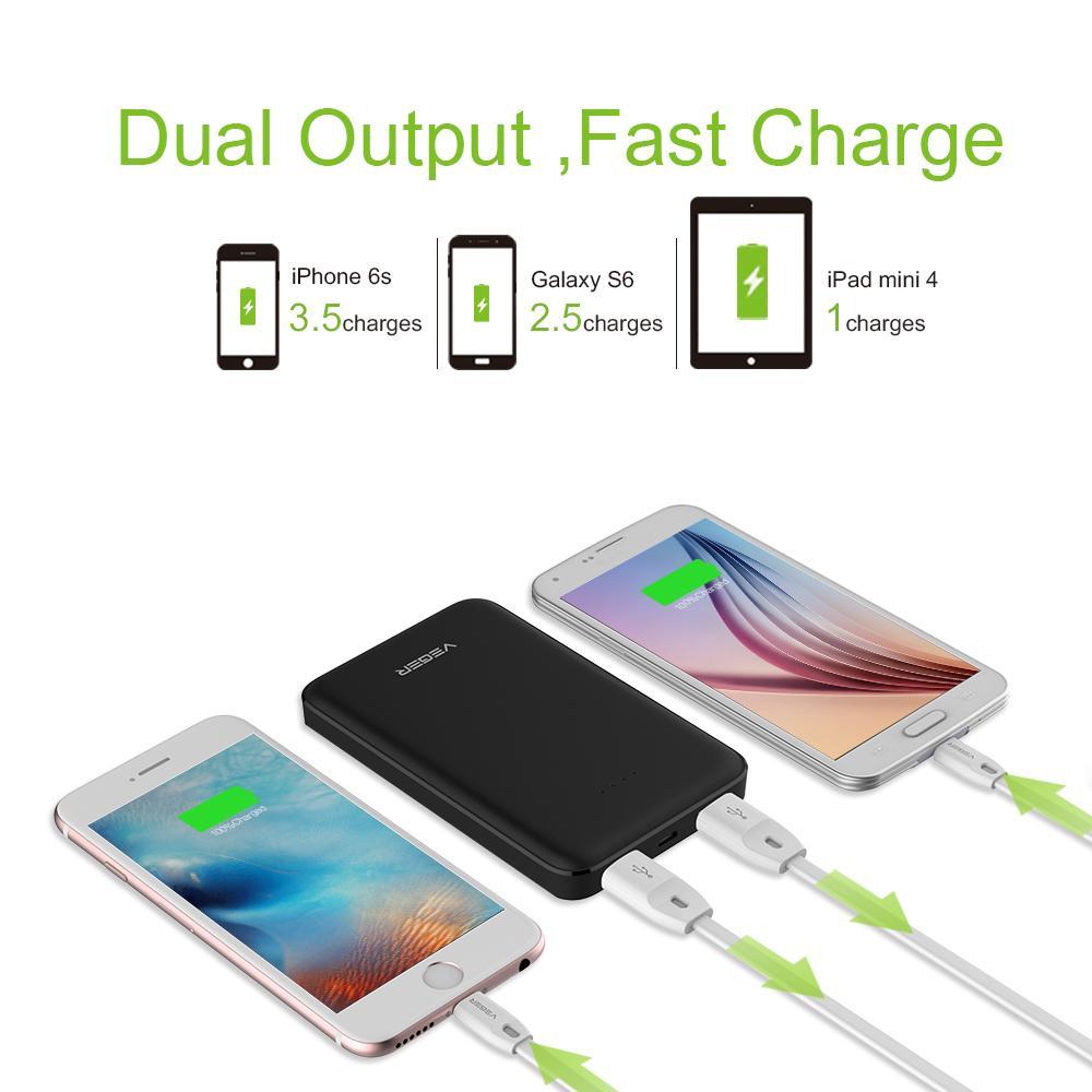 VEGER ® Dual-Port Palm-Size 10000 mAh Power Bank