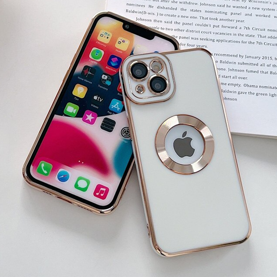 iPhone 13 Pro Max Classic Plating Logo Cut Camera Protection Case