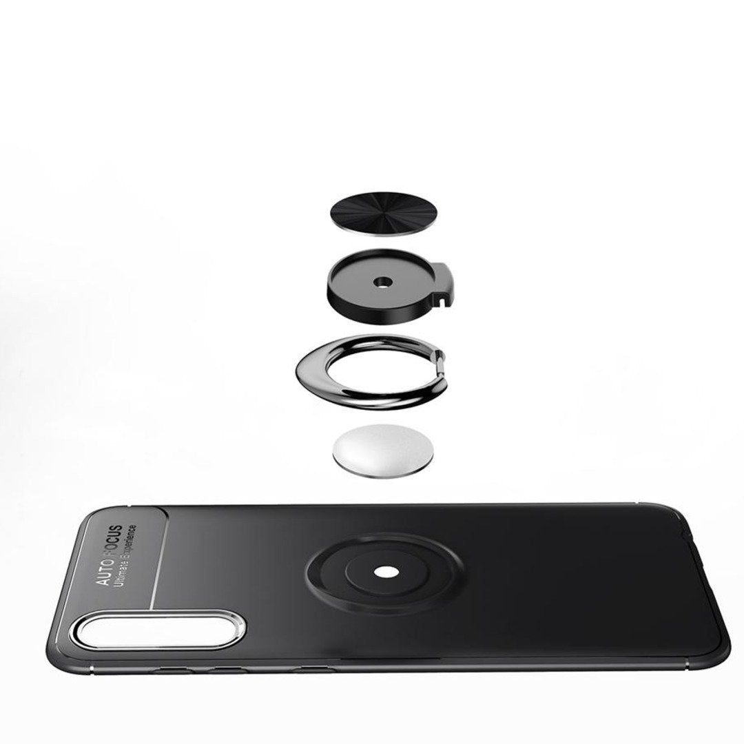 Galaxy A50s Metallic Finger Ring Holder Matte Case