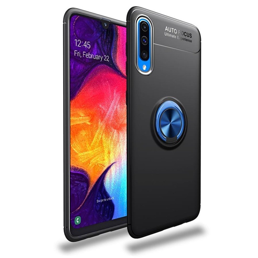 Galaxy A50s Metallic Finger Ring Holder Matte Case