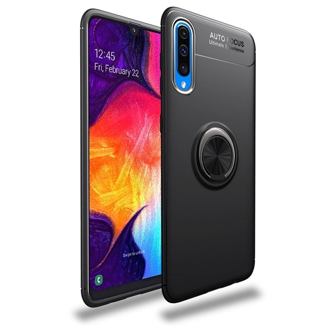 Galaxy A50s Metallic Finger Ring Holder Matte Case