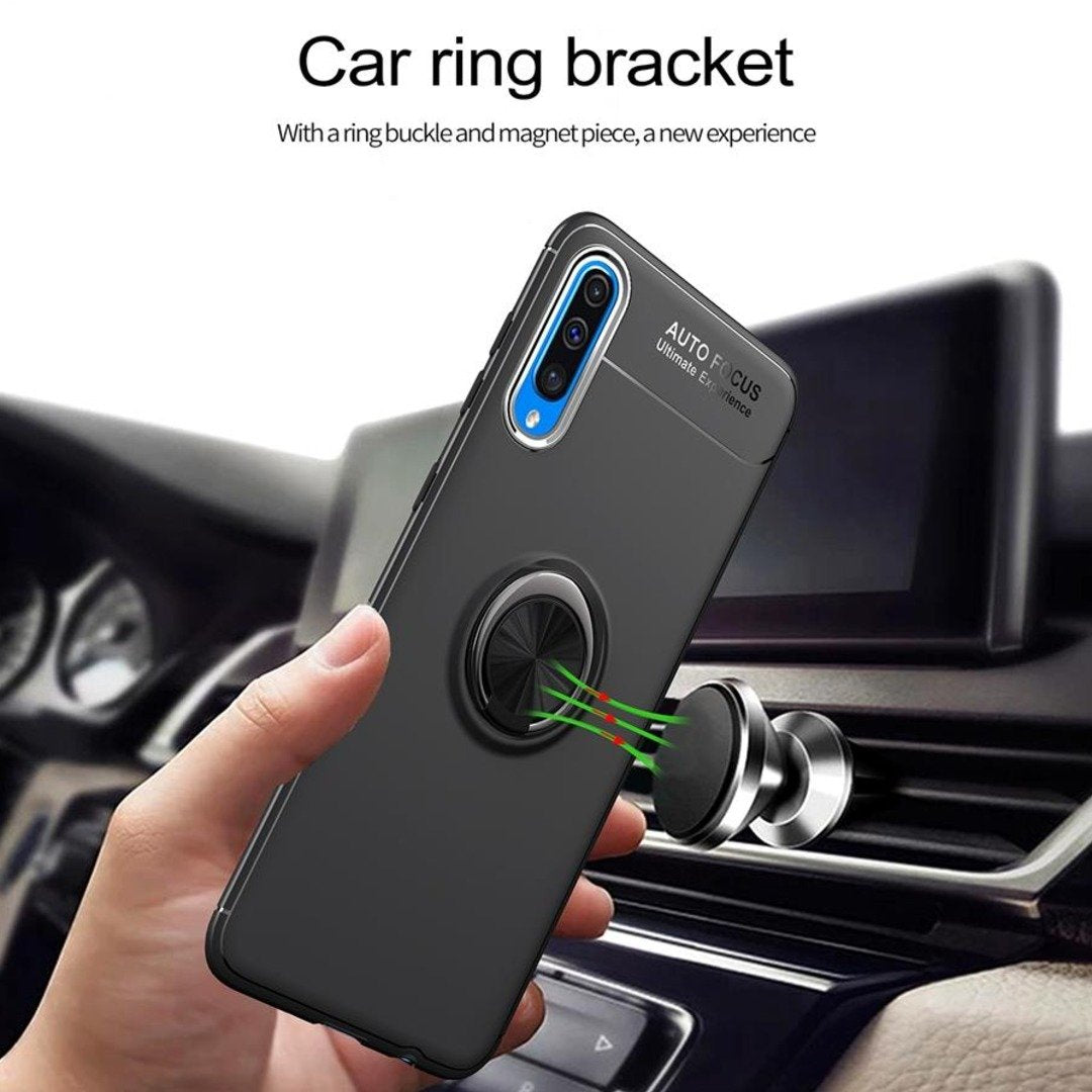 Galaxy A50s Metallic Finger Ring Holder Matte Case