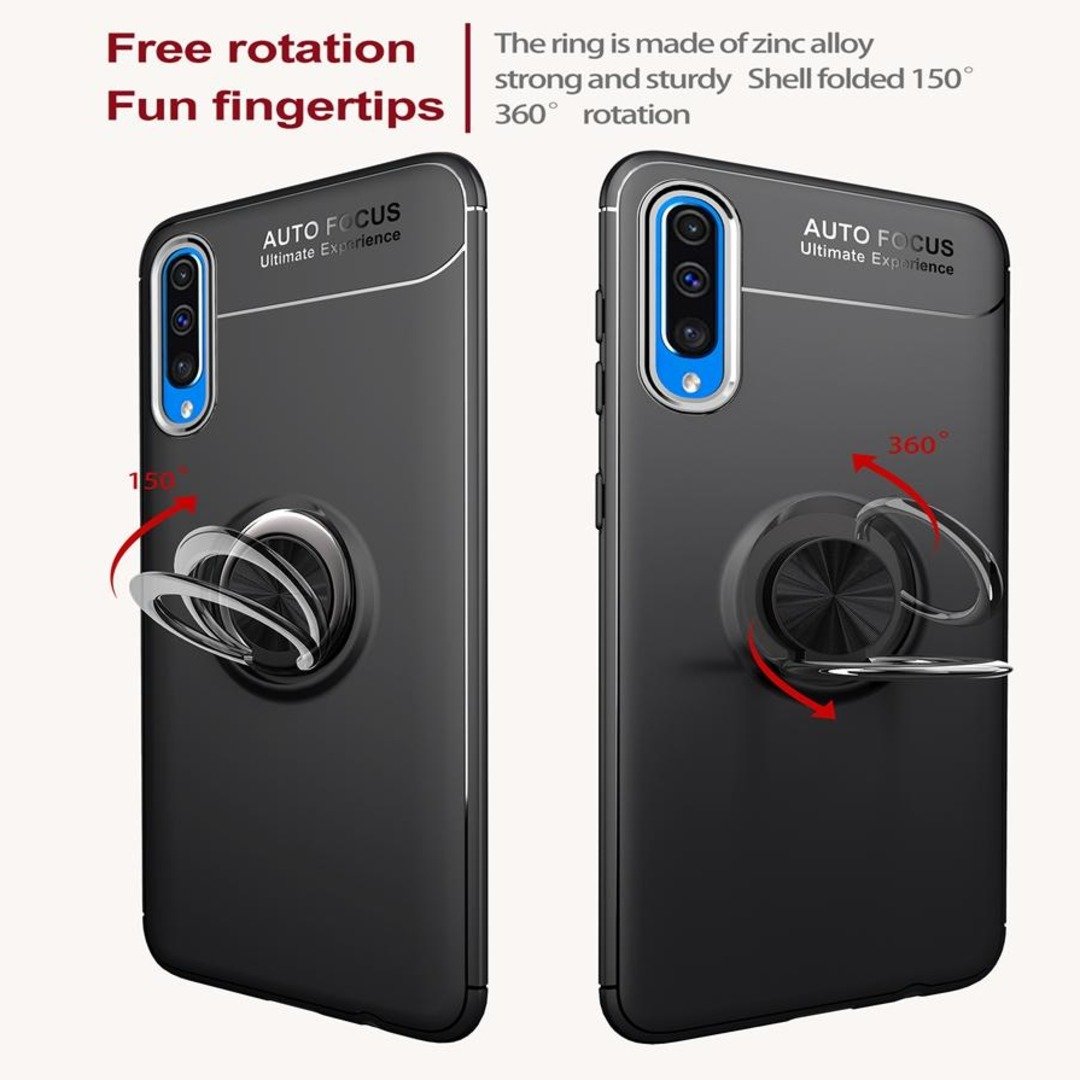 Galaxy A50s Metallic Finger Ring Holder Matte Case