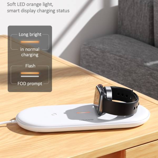 USAMS ® 2 in 1 Wireless Fast Charging Pad