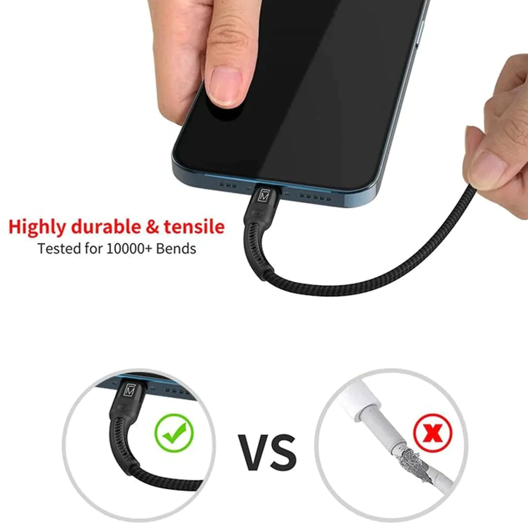 Add USB Nylon Lightning Cable - (Rs.400/- Only)