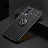 OnePlus Series (3 in 1 Combo)Metallic Finger Ring Holder Matte Case + Tempered + Camera Lens Protector