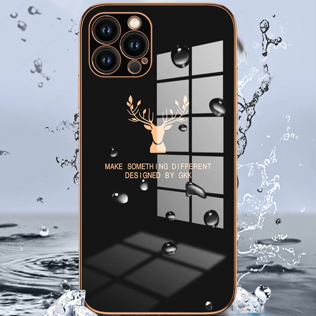 iPhone 13 Series - Electroplating Deer Print Soft Case