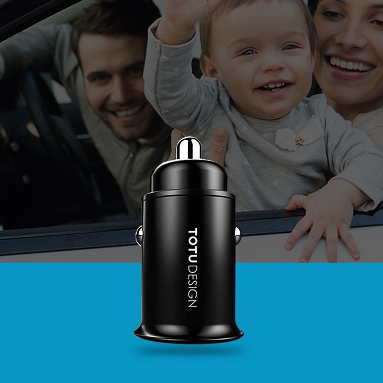 TOTU Design Smart Mini Dual USB Ports Fast Car Charger