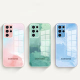 Galaxy S21 Ultra Colorful Wave Glass Phone Case
