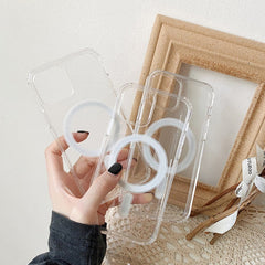 iPhone 14 Plus Anti-Knock TPU Transparent MagSafe Case