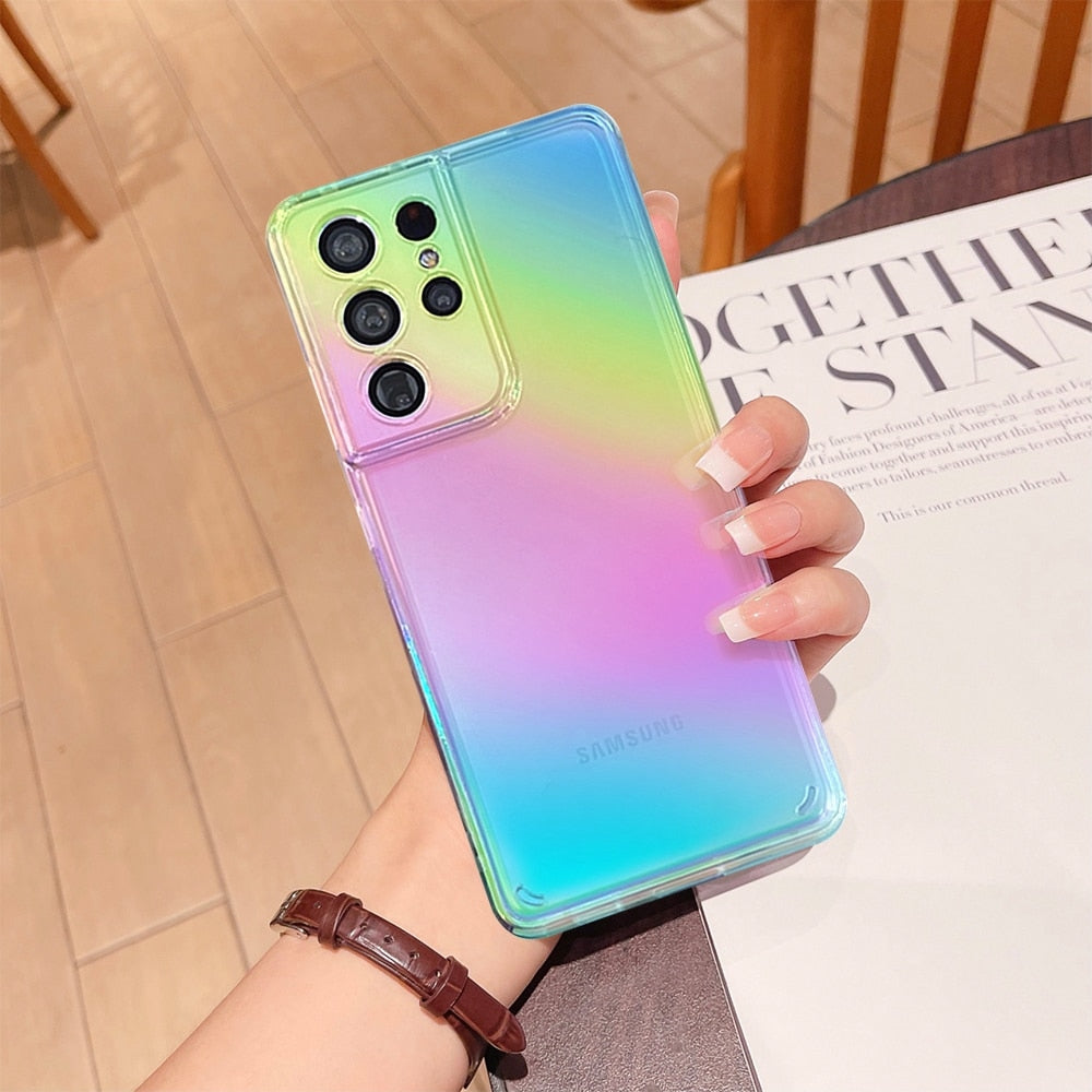 Galaxy S21 Series Gradient Aurora Clear Case