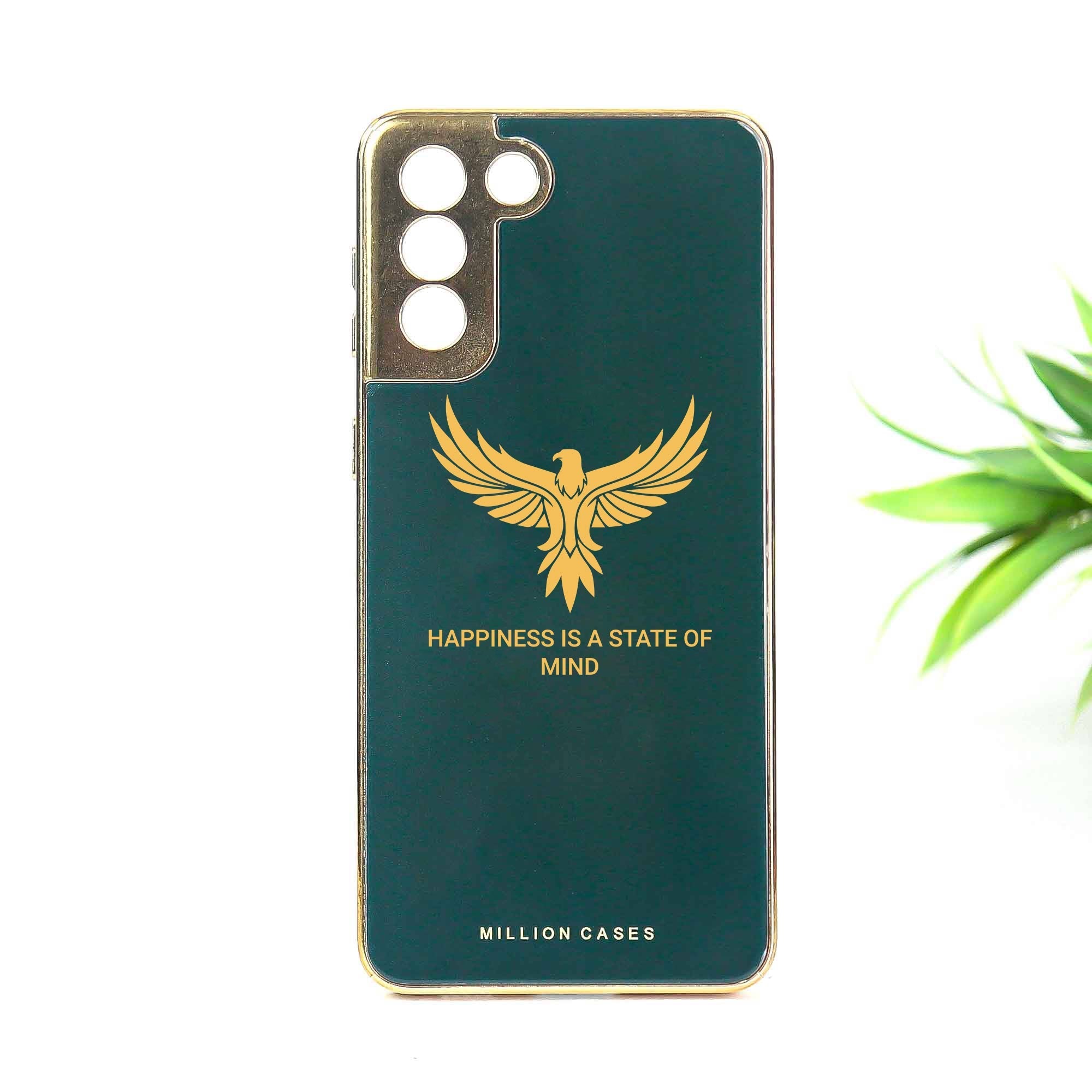 Eagle Pattern Electroplating Glass Case - Samsung