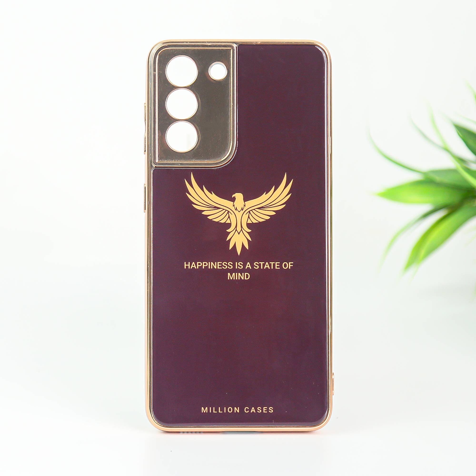 Eagle Pattern Electroplating Glass Case - Samsung