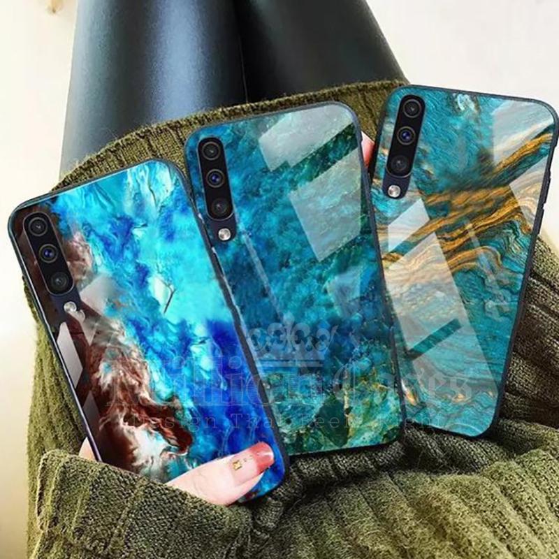 Galaxy A50 Soothing Sea Pattern Marble Glass Back Case