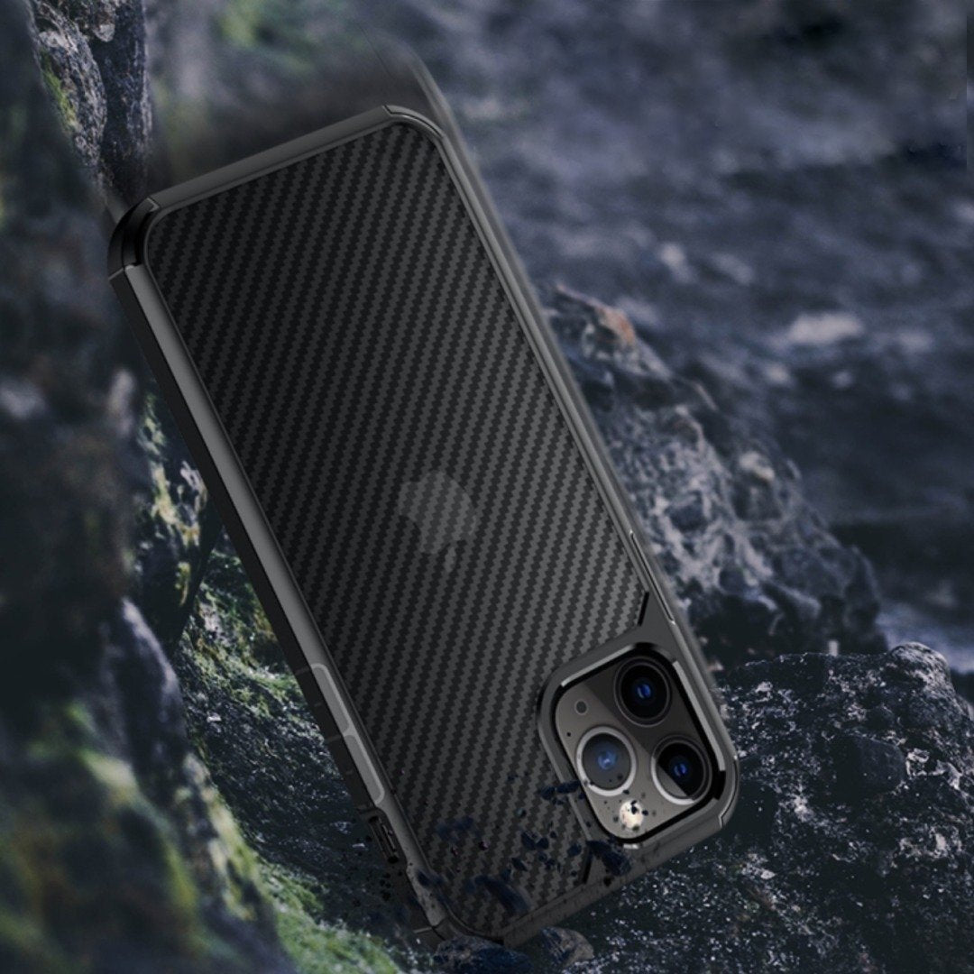 iPhone 12 Pro Opaque Matte Carbon Fiber TPU Armor Case